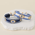 Cross-Border European & American Alloy Evil Eye Braided Bracelet, Adjustable Tassel Hand Rope, Fashion Personalized Jewelry for Women