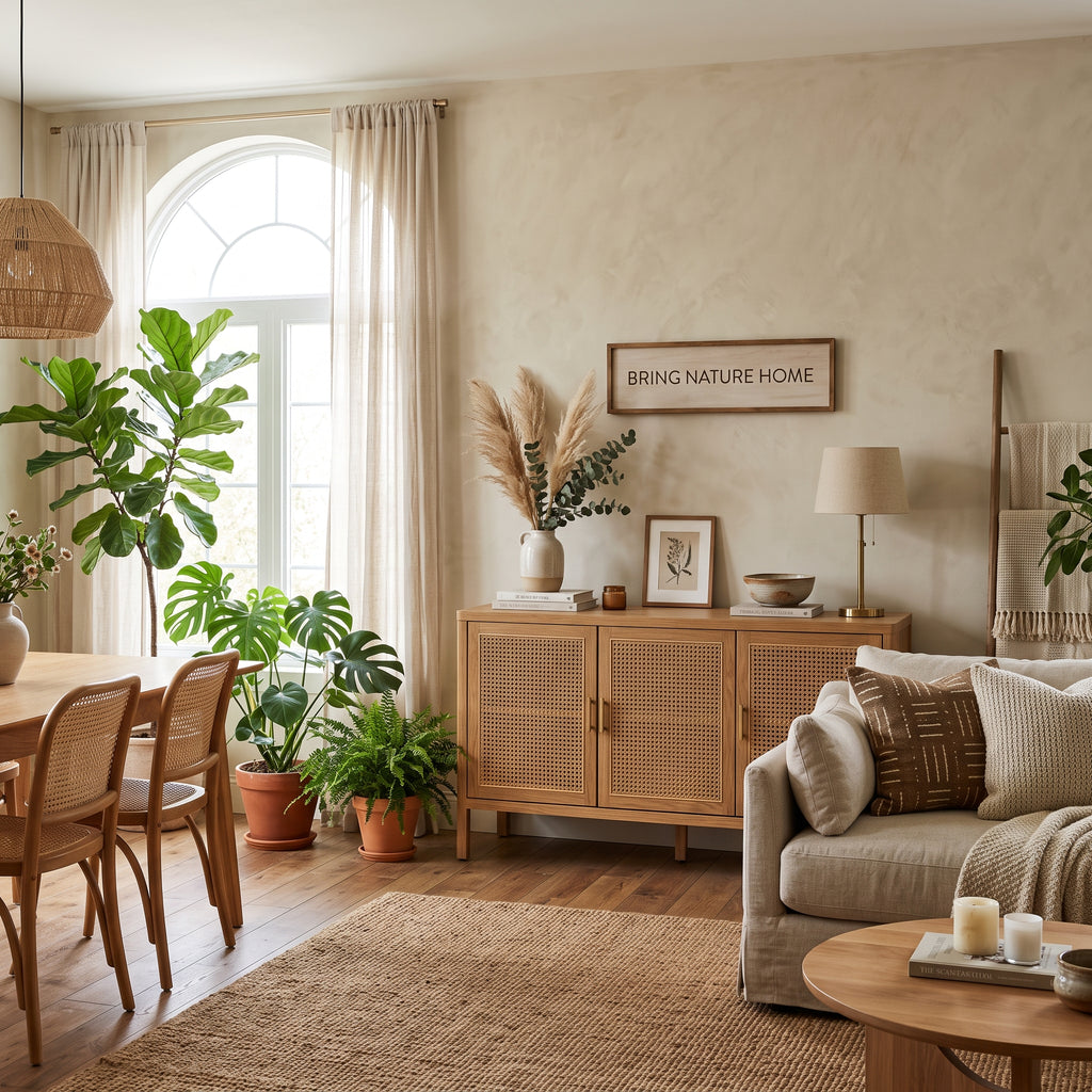 Mila Natural Rattan Cabinet – Warm Organic Storage Furniture Inspired by Coastal Home Design