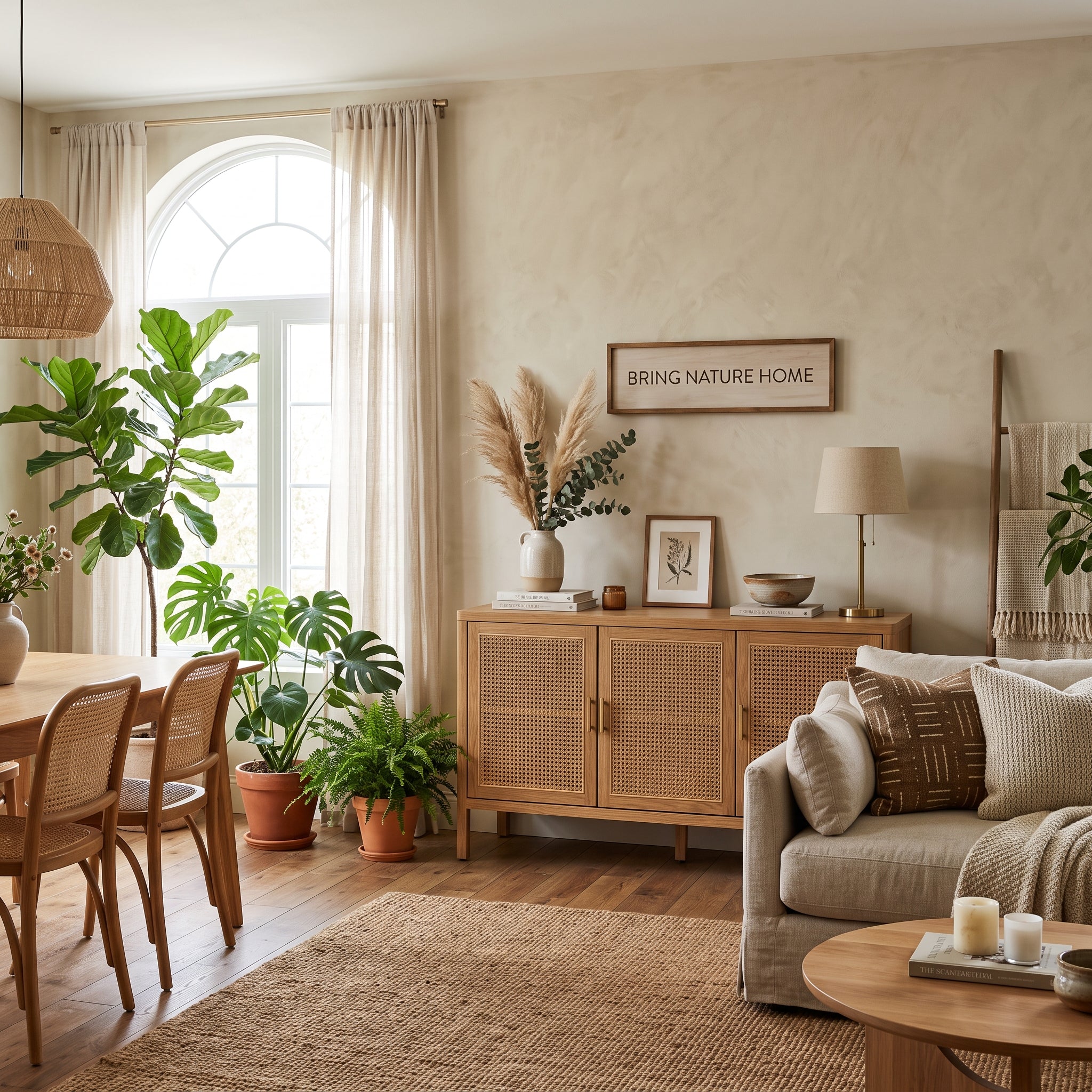 Mila Natural Rattan Cabinet – Warm Organic Storage Furniture Inspired by Coastal Home Design